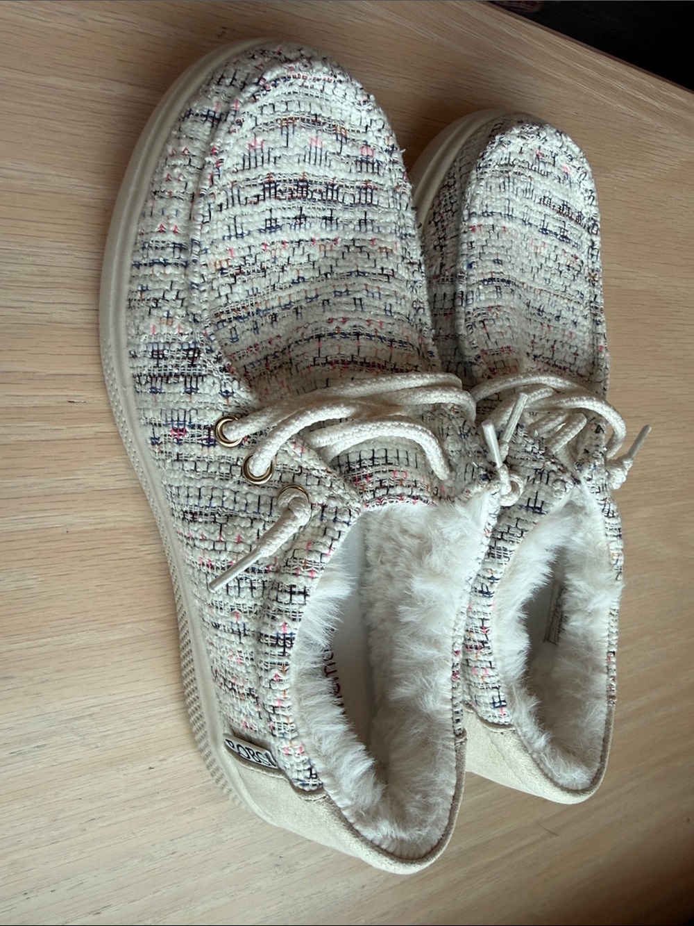 🔥 HOT DEAL BOBS Skechers Cream Tweed Lace-Up Sneakers with Multicolor.. So Cute! - Picture 6 of 13